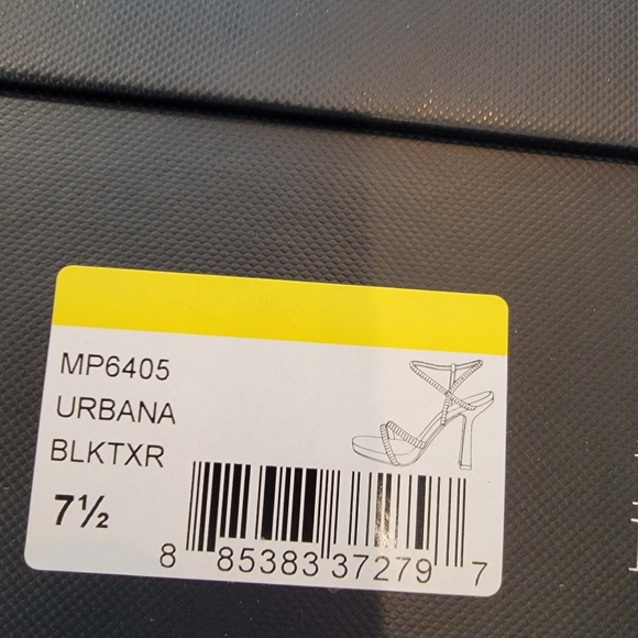 Badgley Mischka Urbana Stiletto Heels Black Metallic Bridal Prom NWT! - Picture 11 of 13